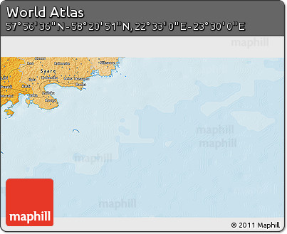 Political 3D Map of the Area around 58° 8' 44" N, 23° 1' 29" E