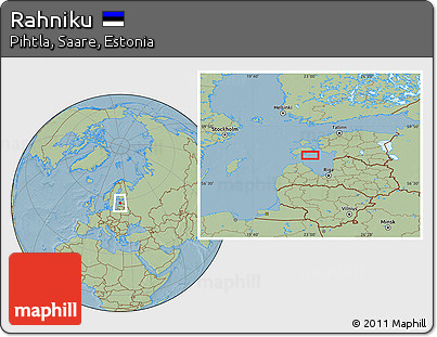 Savanna Style Location Map of Rahniku, hill shading