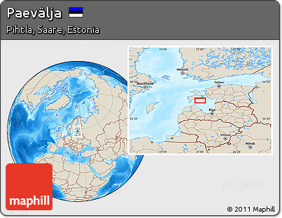 Shaded Relief Location Map of Paevälja