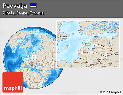 Shaded Relief Location Map of Paevälja