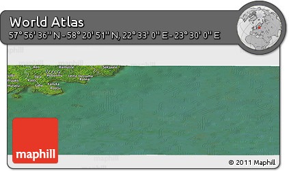 Satellite Panoramic Map of the Area around 58° 8' 44" N, 23° 1' 29" E