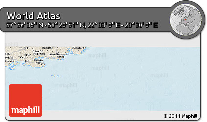 Shaded Relief Panoramic Map of the Area around 58° 8' 44" N, 23° 1' 29" E