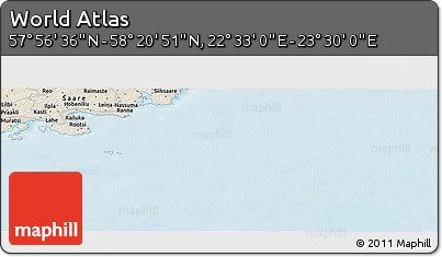 Shaded Relief Panoramic Map of the Area around 58° 8' 44" N, 23° 1' 29" E