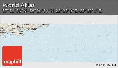 Shaded Relief Panoramic Map of the Area around 58° 8' 44" N, 23° 1' 29" E