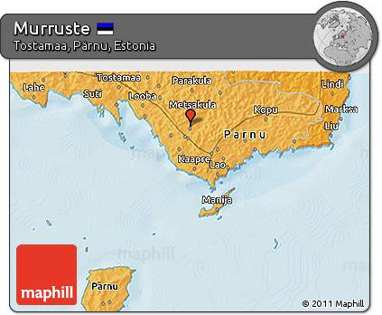 Political 3D Map of Murruste