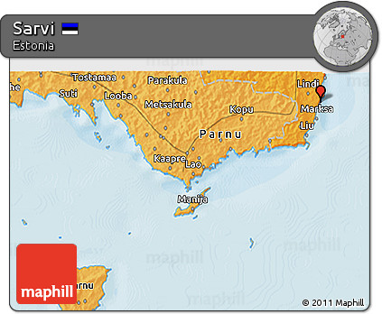 Political 3D Map of Sarvi