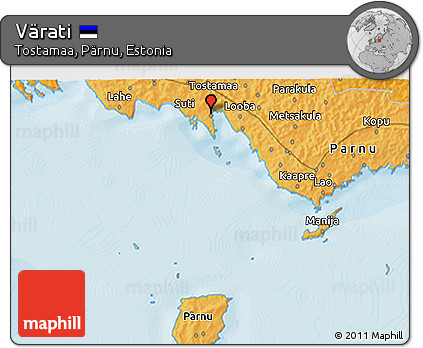 Political 3D Map of Värati