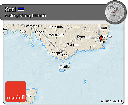 Shaded Relief 3D Map of Koti