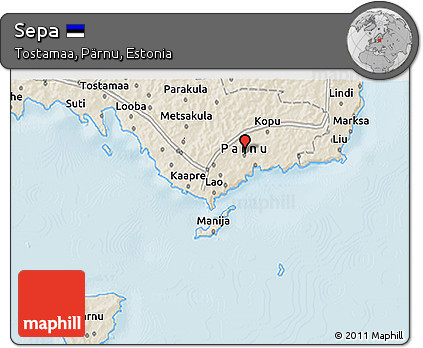 Shaded Relief 3D Map of Sepa