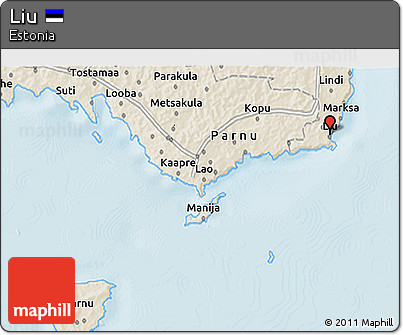 Shaded Relief 3D Map of Liu