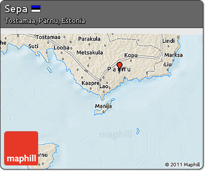 Shaded Relief 3D Map of Sepa
