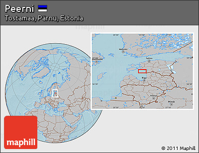 Gray Location Map of Peerni, hill shading