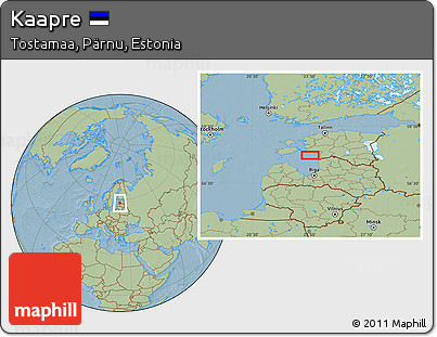 Savanna Style Location Map of Kaapre, hill shading