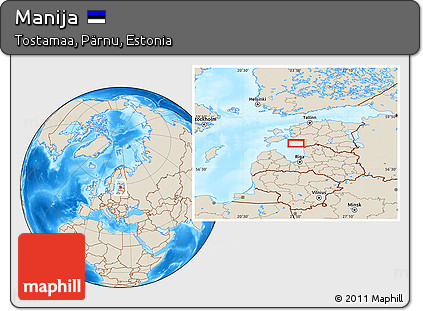 Shaded Relief Location Map of Manija