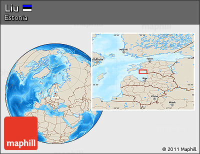Shaded Relief Location Map of Liu