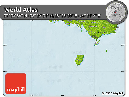 Physical Map of the Area around 58° 8' 44" N, 23° 52' 30" E