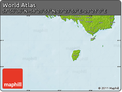 Physical Map of the Area around 58° 8' 44" N, 23° 52' 30" E