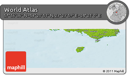 Physical Panoramic Map of the Area around 58° 8' 44" N, 23° 52' 30" E