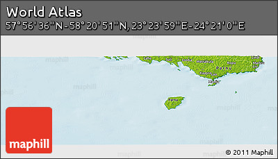 Physical Panoramic Map of the Area around 58° 8' 44" N, 23° 52' 30" E