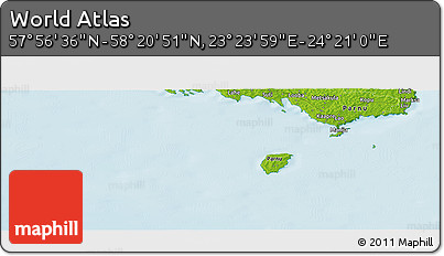 Physical Panoramic Map of the Area around 58° 8' 44" N, 23° 52' 30" E