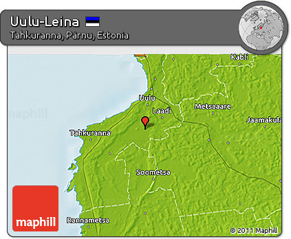 Physical 3D Map of Uulu-Leina