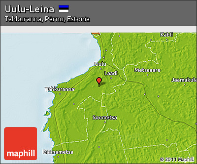 Physical 3D Map of Uulu-Leina