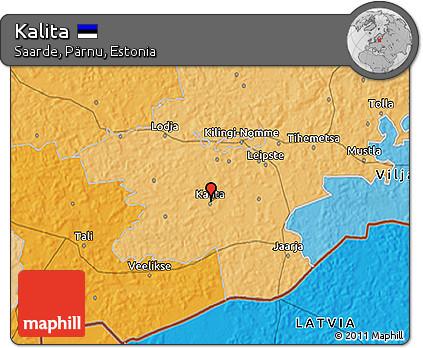 Political 3D Map of Kalita