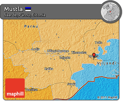 Political 3D Map of Mustla