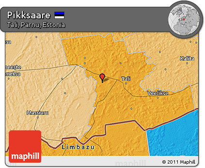 Political 3D Map of Pikksaare