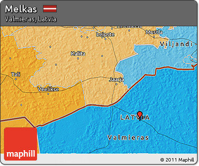 Political 3D Map of Melkas