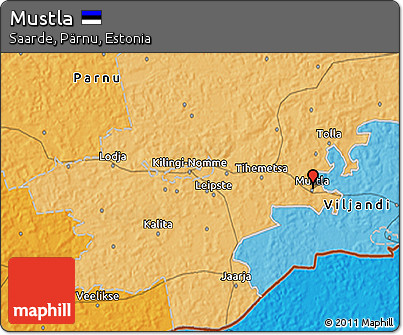 Political 3D Map of Mustla