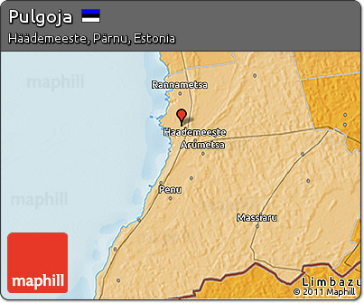 Political 3D Map of Pulgoja