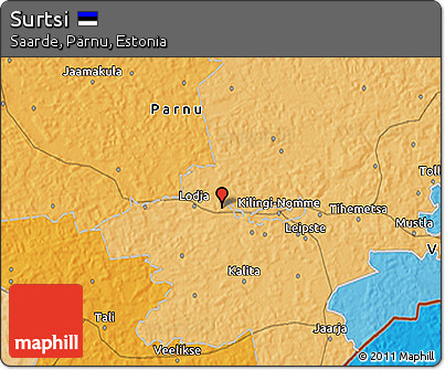 Political 3D Map of Surtsi