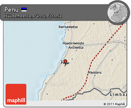 Shaded Relief 3D Map of Penu