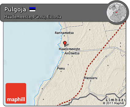 Shaded Relief 3D Map of Pulgoja