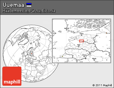 Blank Location Map of Uuemaa