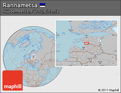 Gray Location Map of Rannametsa, hill shading