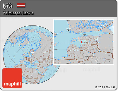 Gray Location Map of Ķīši