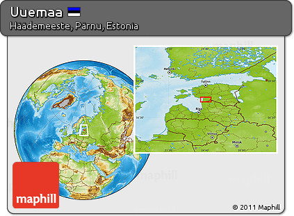 Physical Location Map of Uuemaa