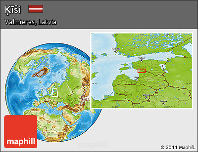 Physical Location Map of Ķīši