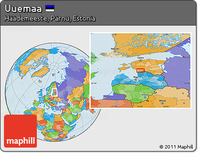Political Location Map of Uuemaa