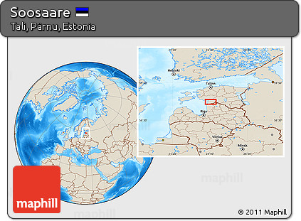 Shaded Relief Location Map of Soosaare