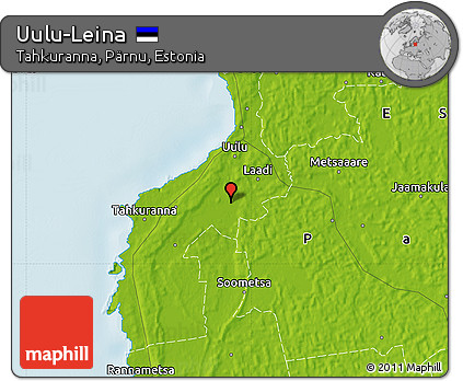 Physical Map of Uulu-Leina
