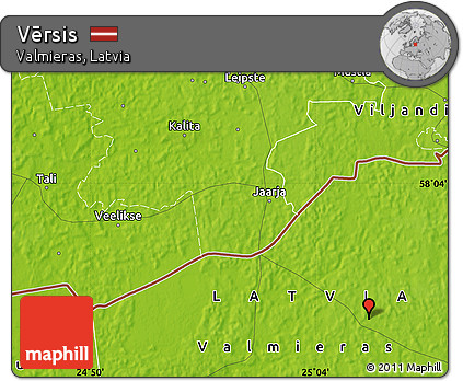 Physical Map of Vērsis