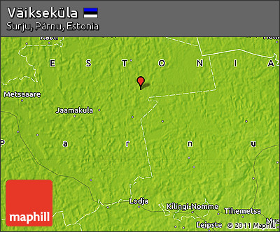 Physical Map of Väikseküla