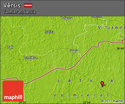 Physical Map of Vērsis
