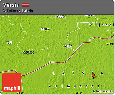 Physical Map of Vērsis