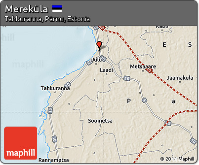 Shaded Relief Map of Mereküla
