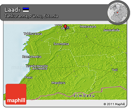 Physical Panoramic Map of Laadi