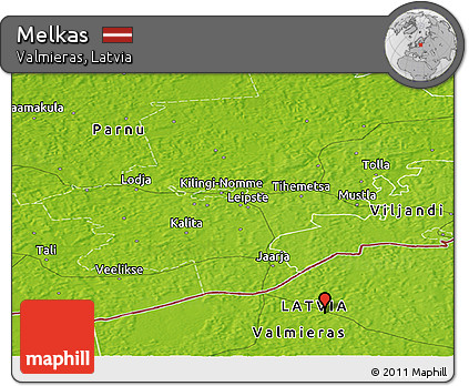 Physical Panoramic Map of Melkas